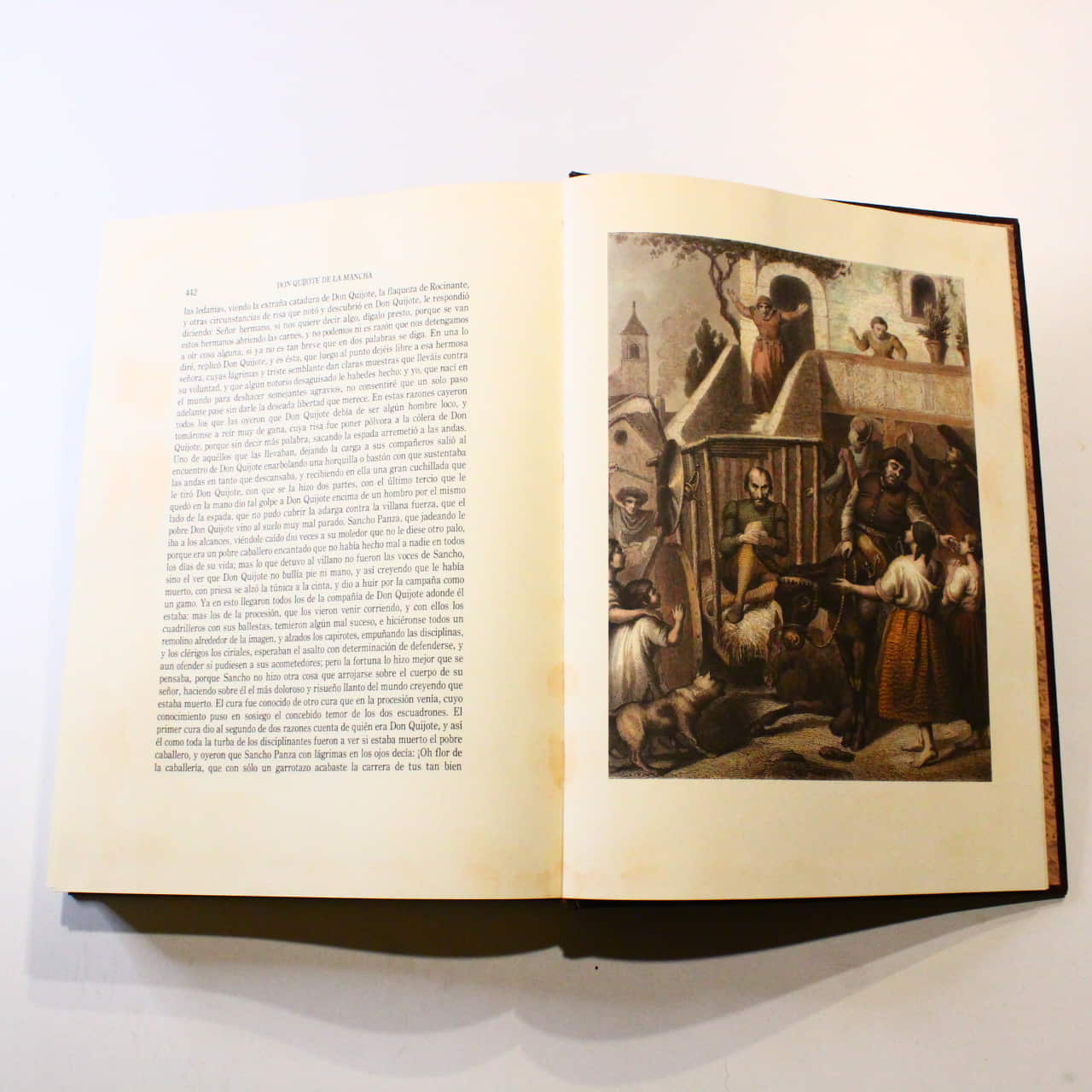 el quijote cervantes libro ilustrado color grabados